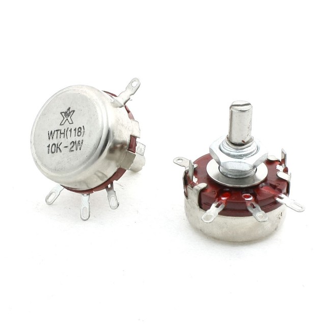 10k Ohm 2watt Linear Pot Single Turn Taper Carbon Potentiometer 2 Pcs ...