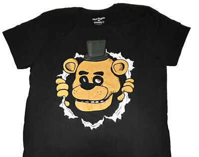   NEW Five Nights at Freddy's Breaking Through Black T-Shirt Adult XL ~FNaF~