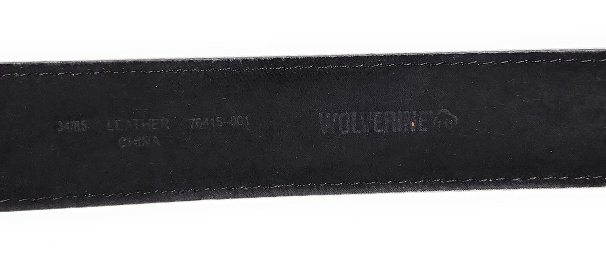 Wolverine Belt Mens 34 Black Leather Silver Buckle | eBay