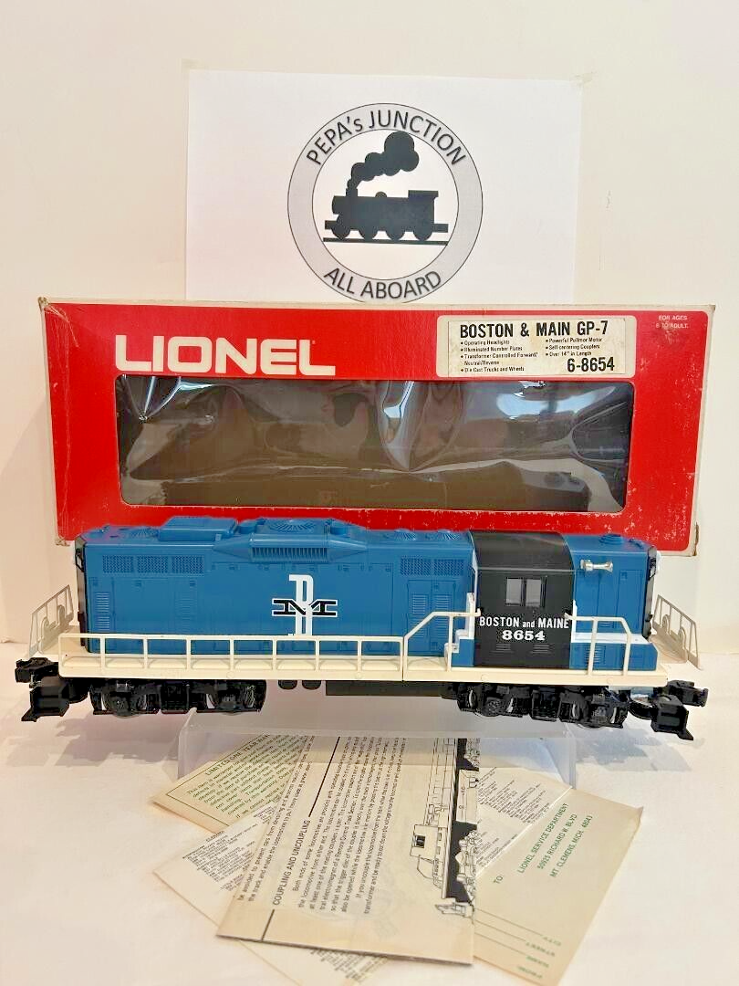 LIONEL6-8654 #2 BOSTON & MAINE GP-7 ~ METAL FRAME-RAILS-& TRUCKS