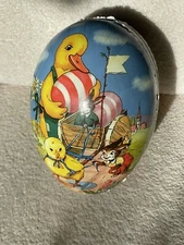 Vintage German Hand Painted Large Paper Mache 8" Nestler Easter Egg Ducks