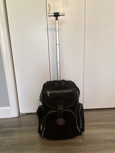 Kipling Wheeled Laptop Backpack Rolling 18” Black Carry On Luggage Bag - Picture 3 of 12