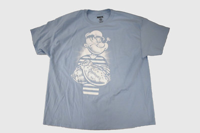 Popeye Mens Popeye The Sailor Man Blue Shirt New 3XL