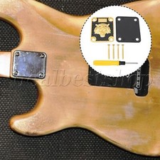 Engraved Neck Plate for Guitars Golden  Black 2.5" x 2" x 0.16" Kit