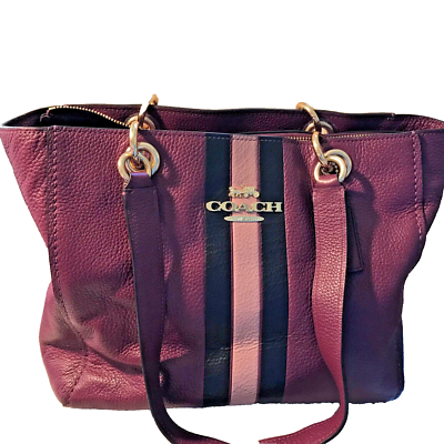 Coach Jes Tote Bag Coach Jess Tote Dark Berry Leather Varsity