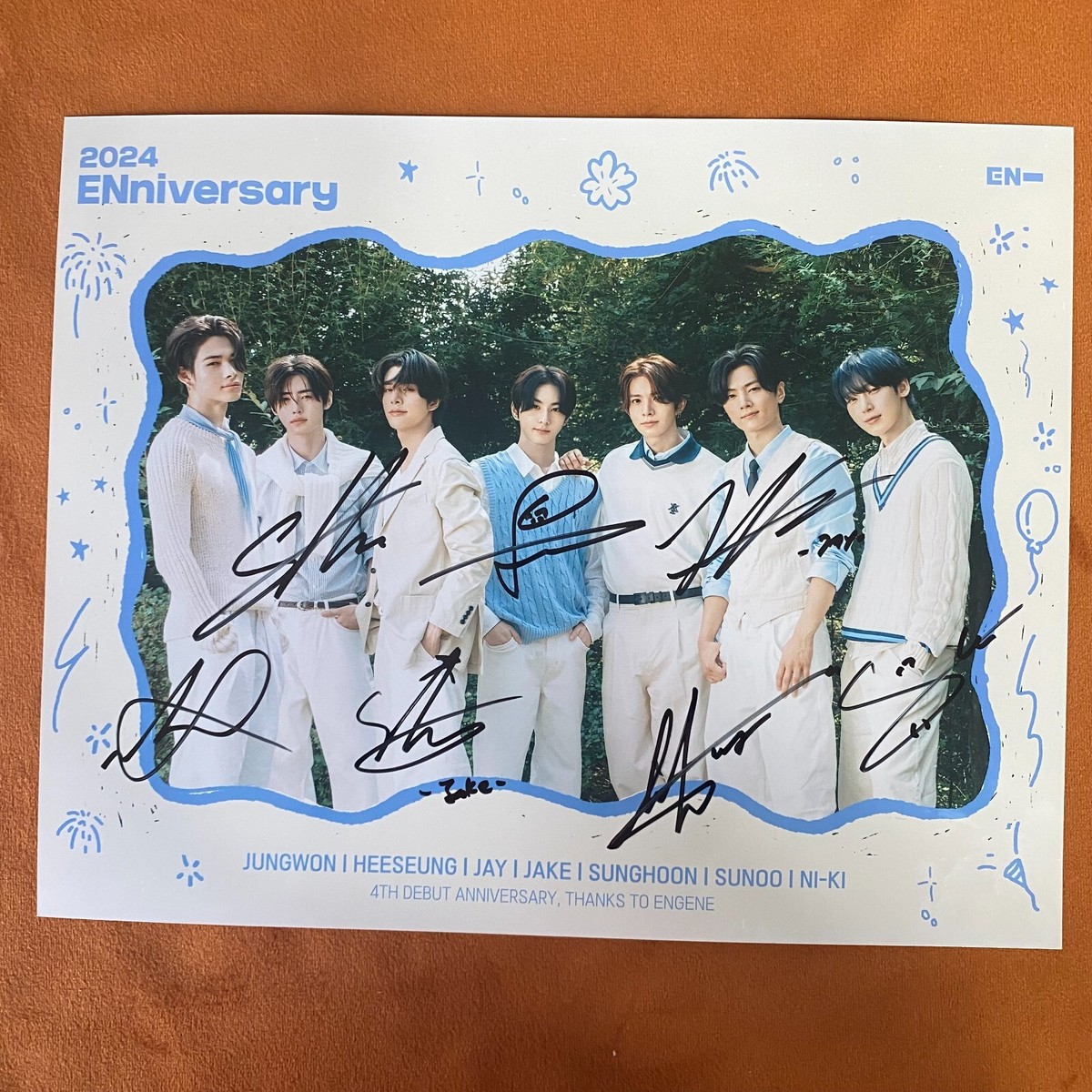 ENHYPEN GROUP Photo Poster 8*10 Autographs SIGNED K-POP FRAMED