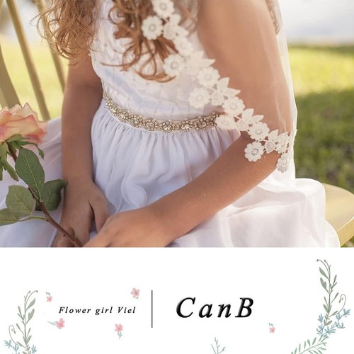 Flowergirl Lace Veil 1 Tier First Communion Veil with Comb Bridal Elbow lengt... - 第 3/7 張圖片