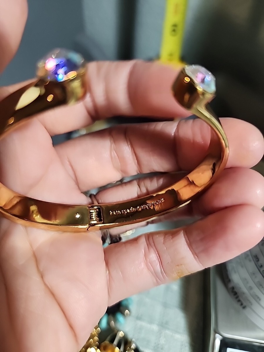 KATE SPADE NEW YORK FOREVER GEMS IRIDESCENT STONE HINGE CUFF