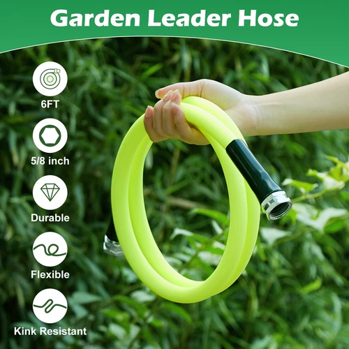 Garten Kurzschlauch 5/8 Zoll x 6 Fuß mit Drehgriff & Aluminiumarmaturen 3/4 Zoll Anschluss - Bild 8 von 12