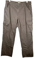 Scandia Woods Mens Cargo Pants Brown Chocolate Flap Pockets Flat Front 34