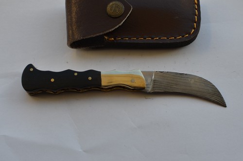 damascus custom made folding knife From The Eagle Collection 7268RR - Picture 2 of 12