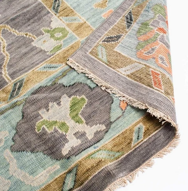 Oushak Hand Knotted Peach 4x6, 5x8, 6x9, 8x10, 9x12, 10x14, 12x15 Wool Area Rug - Image 3 of 4