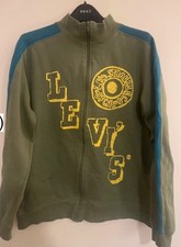 VTG Levi's Green Zip up track jacket retro logo style Sz Med (v5)