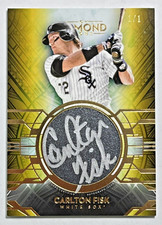 2021 TOPPS DIAMOND ICONS CARLTON FISK 1/1 AUTO SILVER INK #SI-CFI