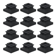 12 PCS Iron Stair Baluster Shoes Black Metal Spindle 1/2 Inch Square Flat