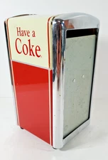 Vintage 1992 Have A Coke Coca-Cola Metal Napkin Holder Paper Napkin Dispenser
