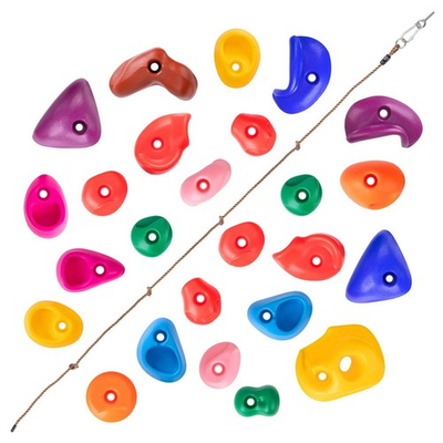 #ad SEKKVY 25 Rock Climbing Holds with 6.56Ft Knotted Climbing Rope Kids Climbin... $36.39