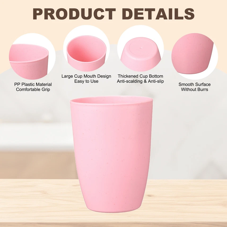 2 Pcs Simple Toothbrush Cup, 3 x 3 x 4.1" Bathroom Tumbler, Light Pink - Image 3 of 4