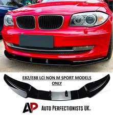 Spoiler labbro splitter anteriore nero lucido BMW serie 1 E82 E88 NON M Sport 07-13