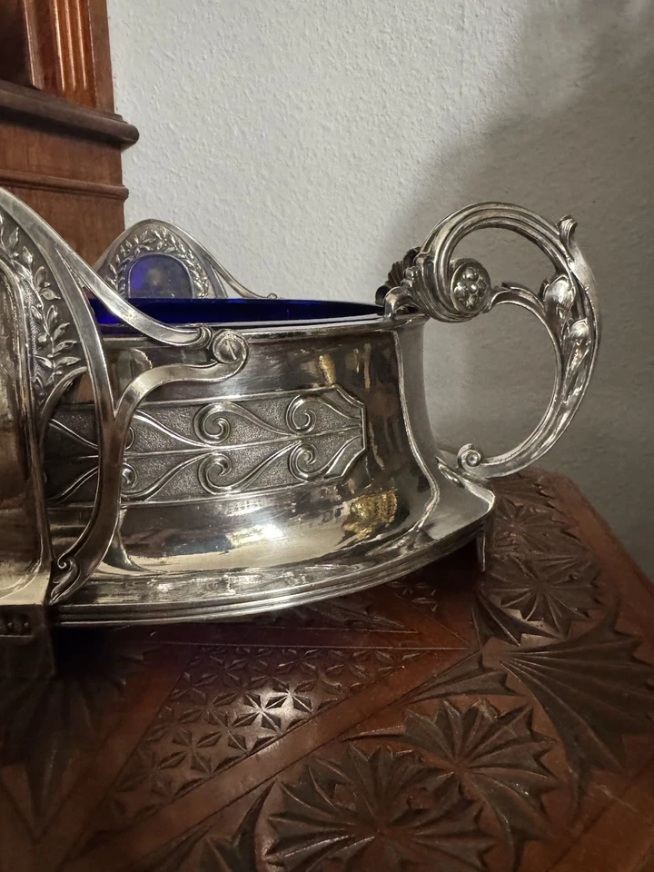 Große Jardiniere mit dickem Glaseinsatz um 1900 - Bild 4 von 4