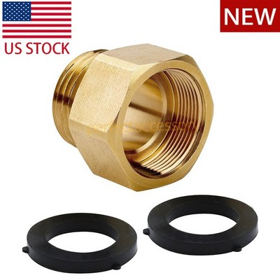 Hose Bib Adapter 1-1/16'' Fine Thread (Female) to 3/4'' GHT Male Faucet Fitting US