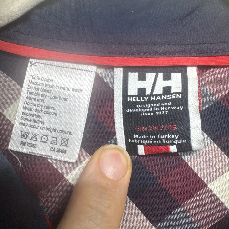 Camisa de manga larga Helly Hansen a cuadros con botones XXL senderismo al aire libre para hombre Foto 3 de 4