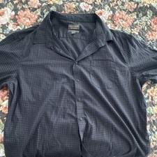Falls Creek Performance No-Tuck Men's 3XB Big & Tall Blue Gray Check Woven Shirt