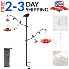 Deck Pole Bird Feeding Station Kit, Porch Multi Hook Bird Feeder Hanging Kit ...