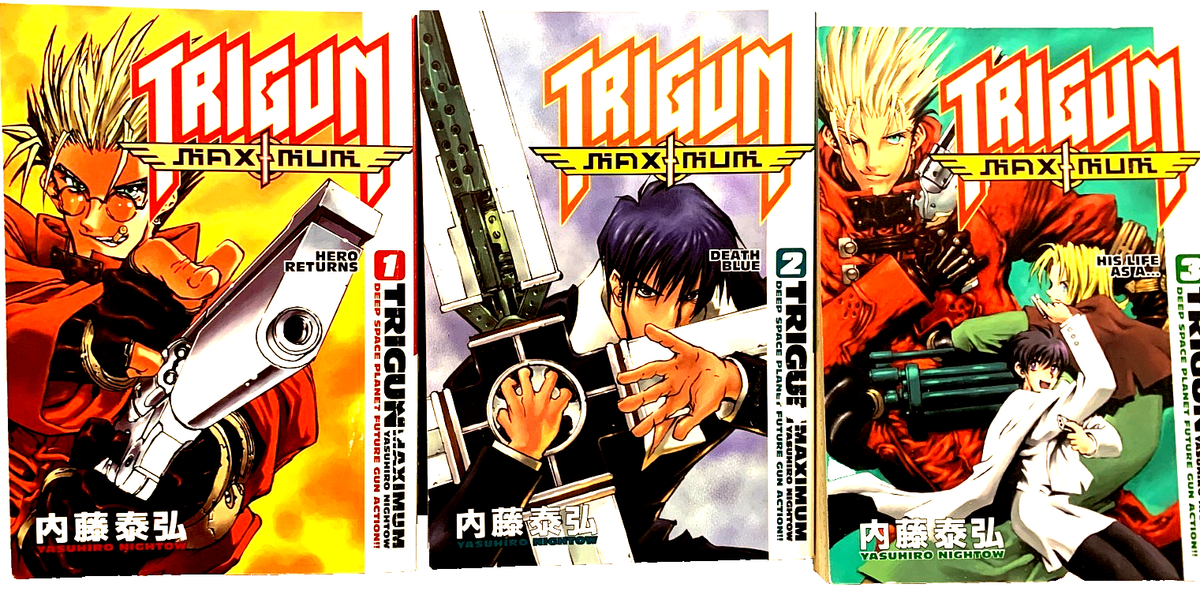 Trigun Maximum Vol. 1,2,3 Yasuhiro Nightow English Manga Books