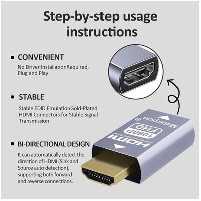 Headless HDMI Emulator Gen 3 Aluminum