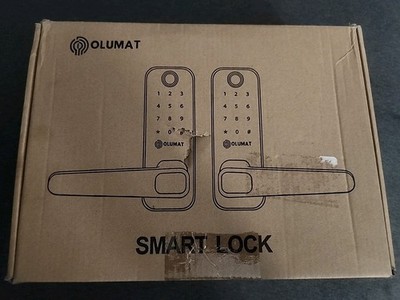 OLUMAT Smart Door Lock Keyless Entry Fingerprint Keypad Fobs Digital Silver