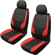 Front Car Seat Cover for Jeep, Leather Bucket Seat Covers Custom Leather Red