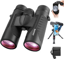 12X42 HD Binoculars for Adults High Powered with Phone Adapter and Tripod, Super