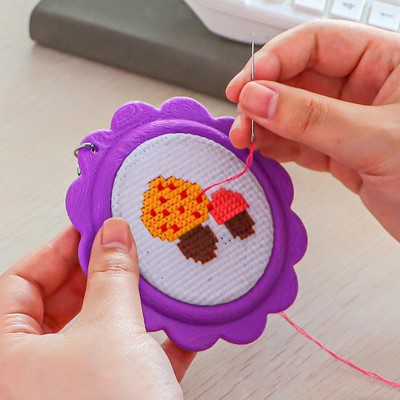 3 Stück kleiner Stickrahmen Blumen Stickrahmen für Stickprojekte