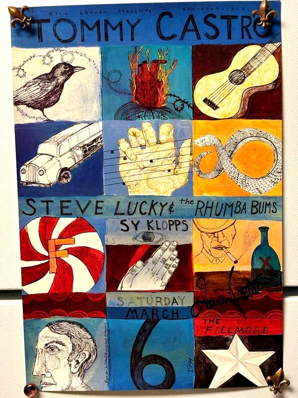 BILL GRAHAM TOMMY CASTRO Concert Poster 1999 F-366 Fillmore SIGNED POSTER