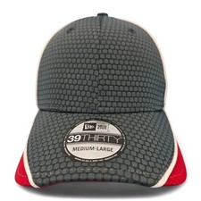 New Era NE1070 39THIRTY Hex Mesh Stretch Fit Cap Graphite Gray Red White M/L