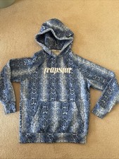 Trapstar Felpa con Cappuccio Pelle di Serpente Blu - Taglia Media Ottime Condizioni