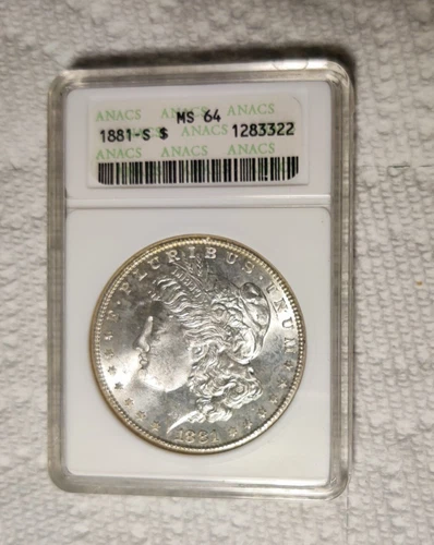 1881 S Morgan Silver Dollar ANACS MS64 / Beauty