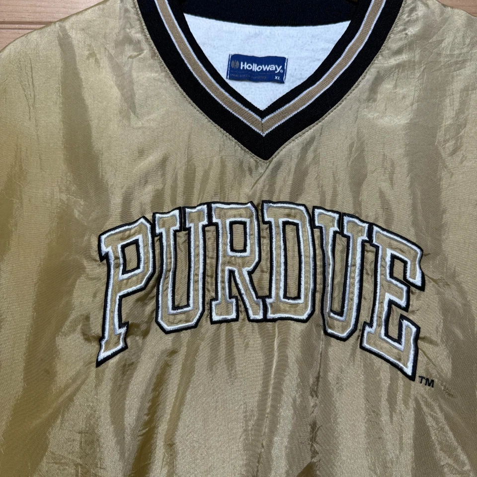 Vintage 90s Purdue Boilermakers NCAA Football Satin Bomber Jacket USA Made - XL - Image 2 of 4
