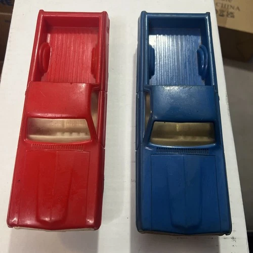 Two Vintage Tonka Camino Ranchero Plastic Cars Red And Blue