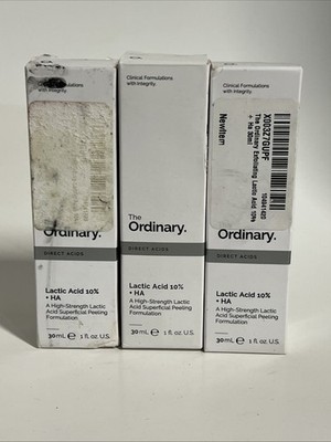 3x The Ordinary Lactic Acid 10% + HA 1 Fl oz. - Superficial Peeling Formulation