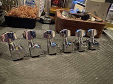 AXL 6 Inline Guitar Tuners Machine Heads Silver Strat/Tele 