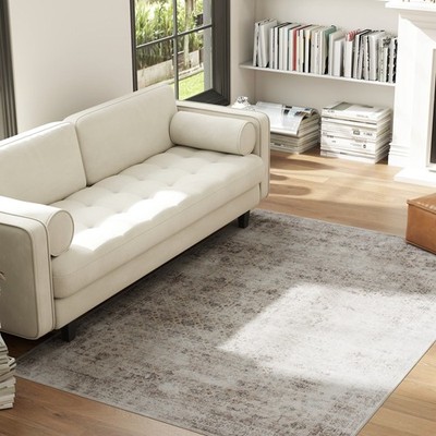 HOMCOM Area Rug 4x6, Washable Traditional Floor Carpet, Light Mixed-Brown