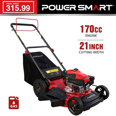 #ad PowerSmart 21quot; Self Propelled Gas Lawn Mower 170cc Engine 3 in 1 Lawn Care $315.99