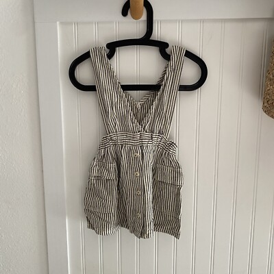Zara Girls Toddler Striped Skirtall Dress 12-18 Months Black & Off White NWT