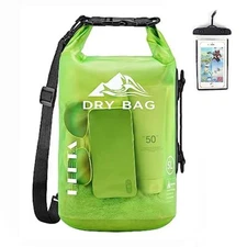  Waterproof Dry Bag for Women Men/10L/20L/30L/40L Roll Top 5L Lemon Green
