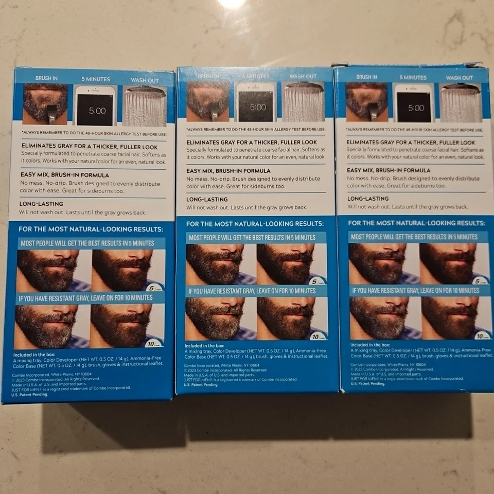 Colorear bigote y barba Just For Men M-60 negro azabache X3 Foto 3 de 4