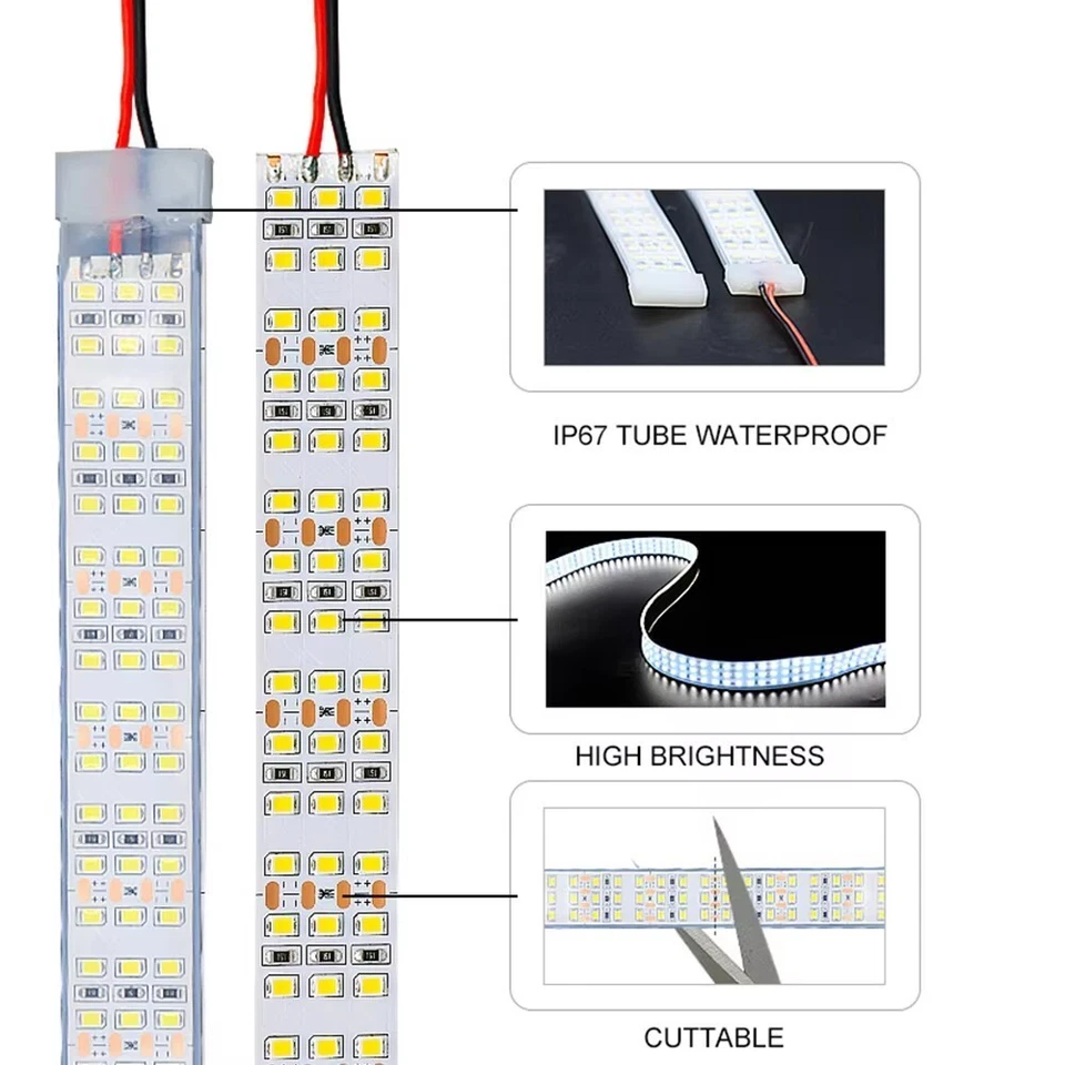 High Brightness SMD2835 Three Row 360Leds/m 12V 24V Waterproof Flexible Led Tape - Image 3 of 4