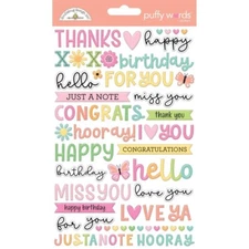 Doodlebug ~ BUTTERFLY KISSES ~ Puffy Words Stickers