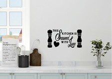 This Kitchen Is Seasoned With Love - Sticker Vinyl Decal Design Home Wall Art